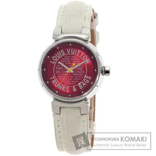 LOUIS VUITTON Tambour TRUNKS&BAGS Watches Q121N Stainless Steel/Leather Ladies