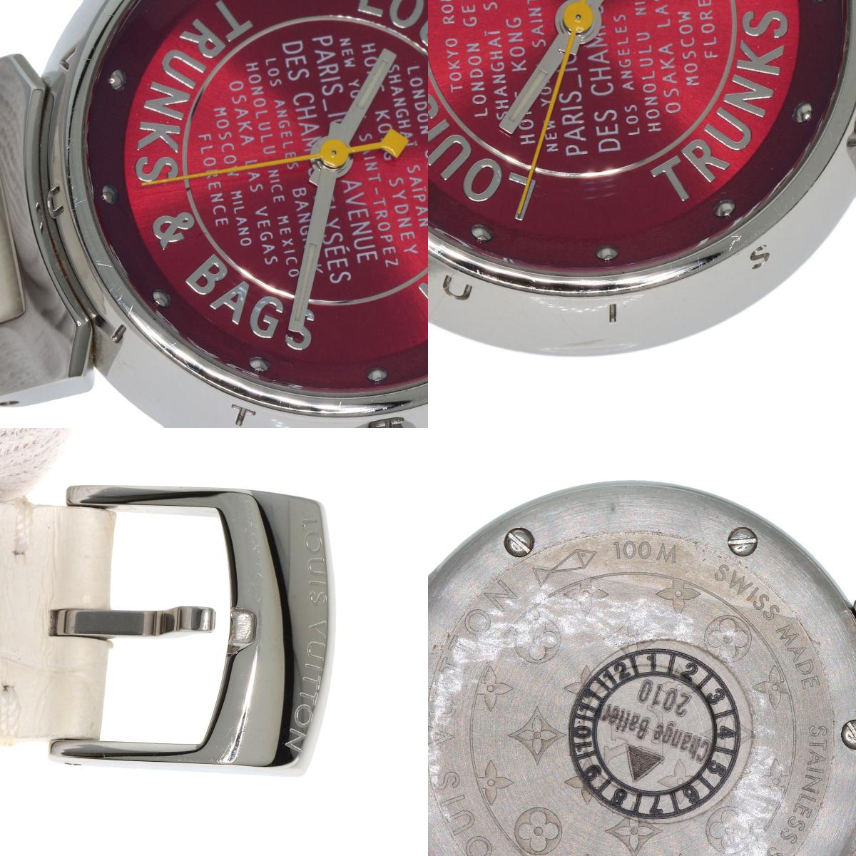 LOUIS VUITTON Tambour TRUNKS&BAGS Watches Q121N Stainless Steel/Leather Ladies