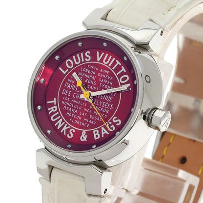 LOUIS VUITTON Tambour TRUNKS&BAGS Watches Q121N Stainless Steel/Leather Ladies