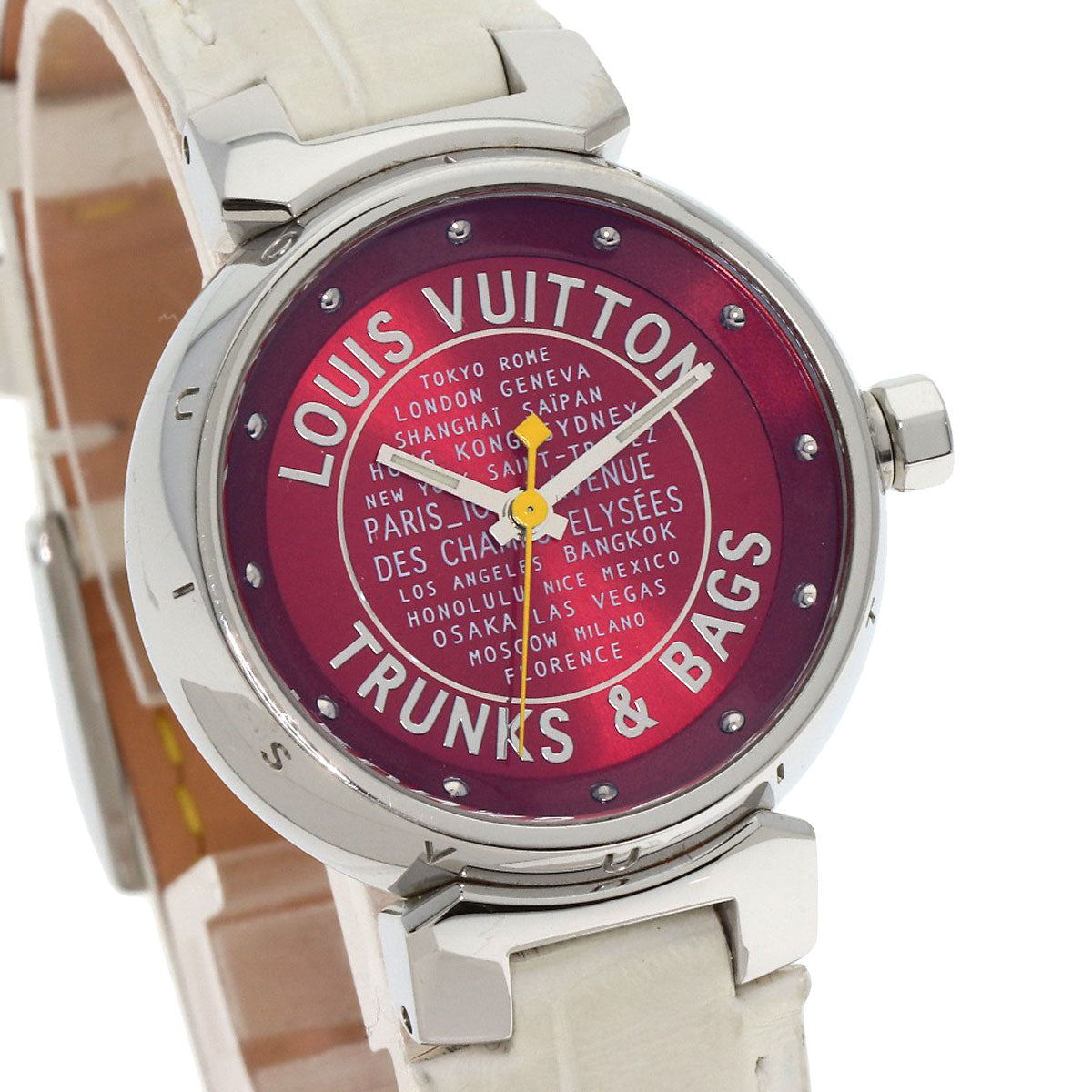 LOUIS VUITTON Tambour TRUNKS&BAGS Watches Q121N Stainless Steel/Leather Ladies