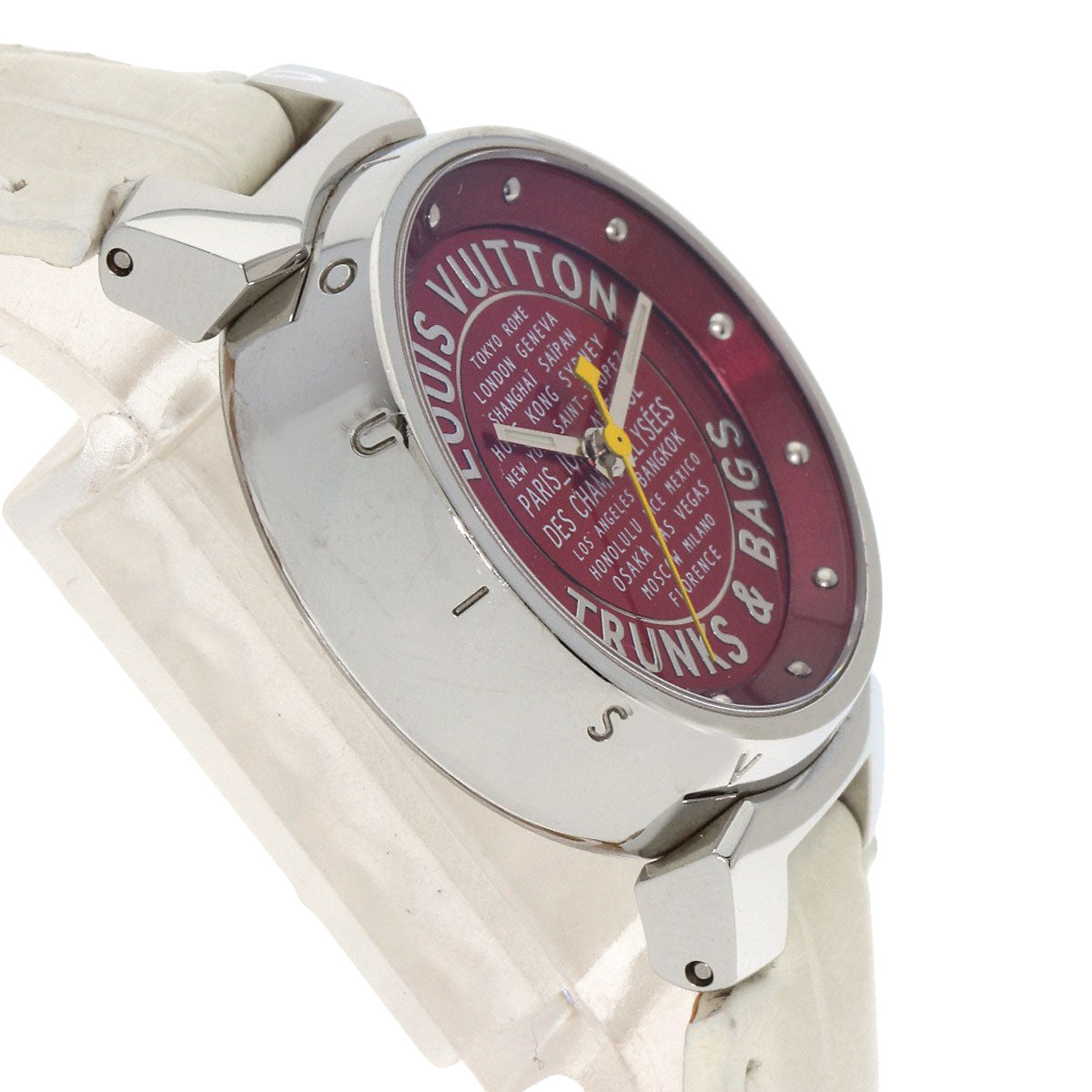 LOUIS VUITTON Tambour TRUNKS&BAGS Watches Q121N Stainless Steel/Leather Ladies