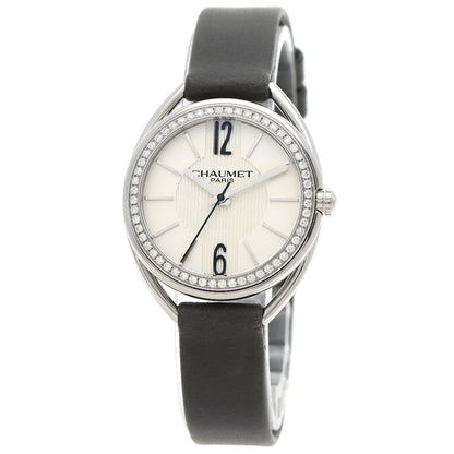 ショーメ W23211-01A リアン ダイヤモンドベゼル 腕時計 ステンレススチール/レザー レディース 【中古】【Chaumet】