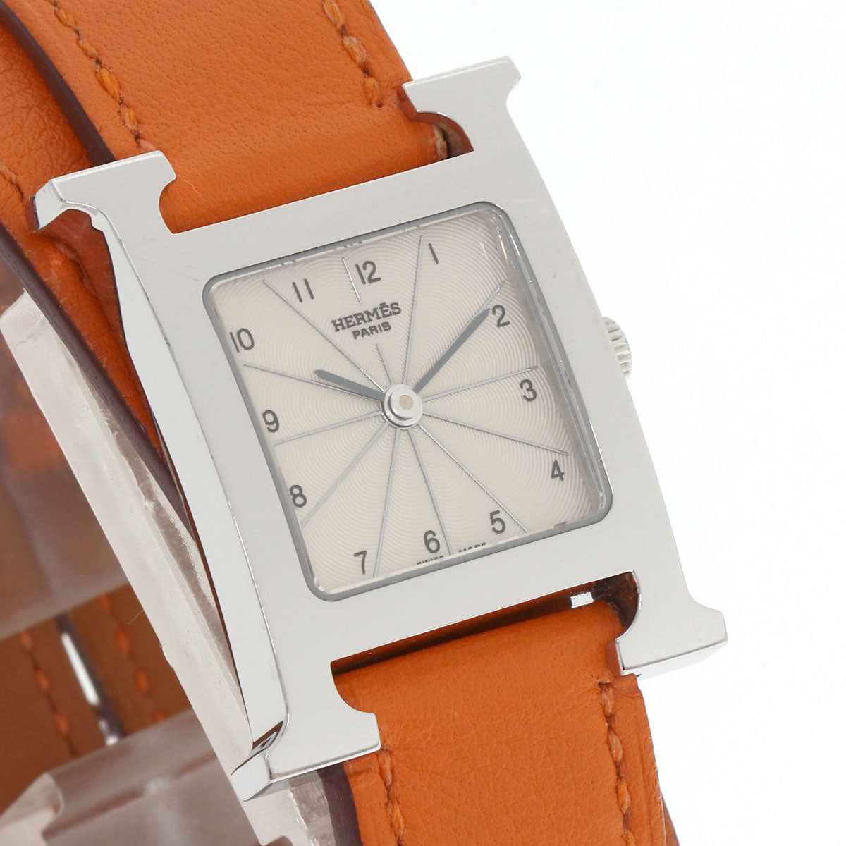 HERMES H watch Deburuturu Watches HH1.210 Stainless Steel/Leather Ladies