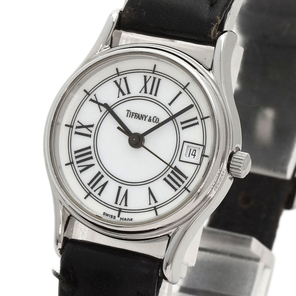 TIFFANY&Co. Classic Round Face Watches  Stainless Steel/Leather Ladies