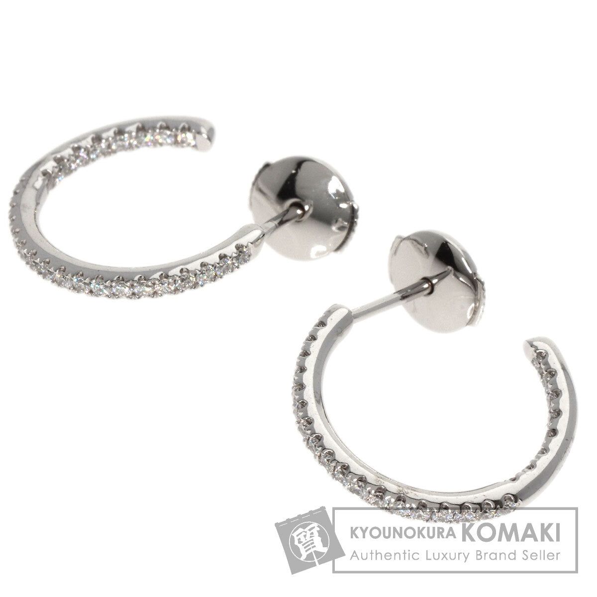 De Beers   earring Diamond hoop K18 White Gold Ladies