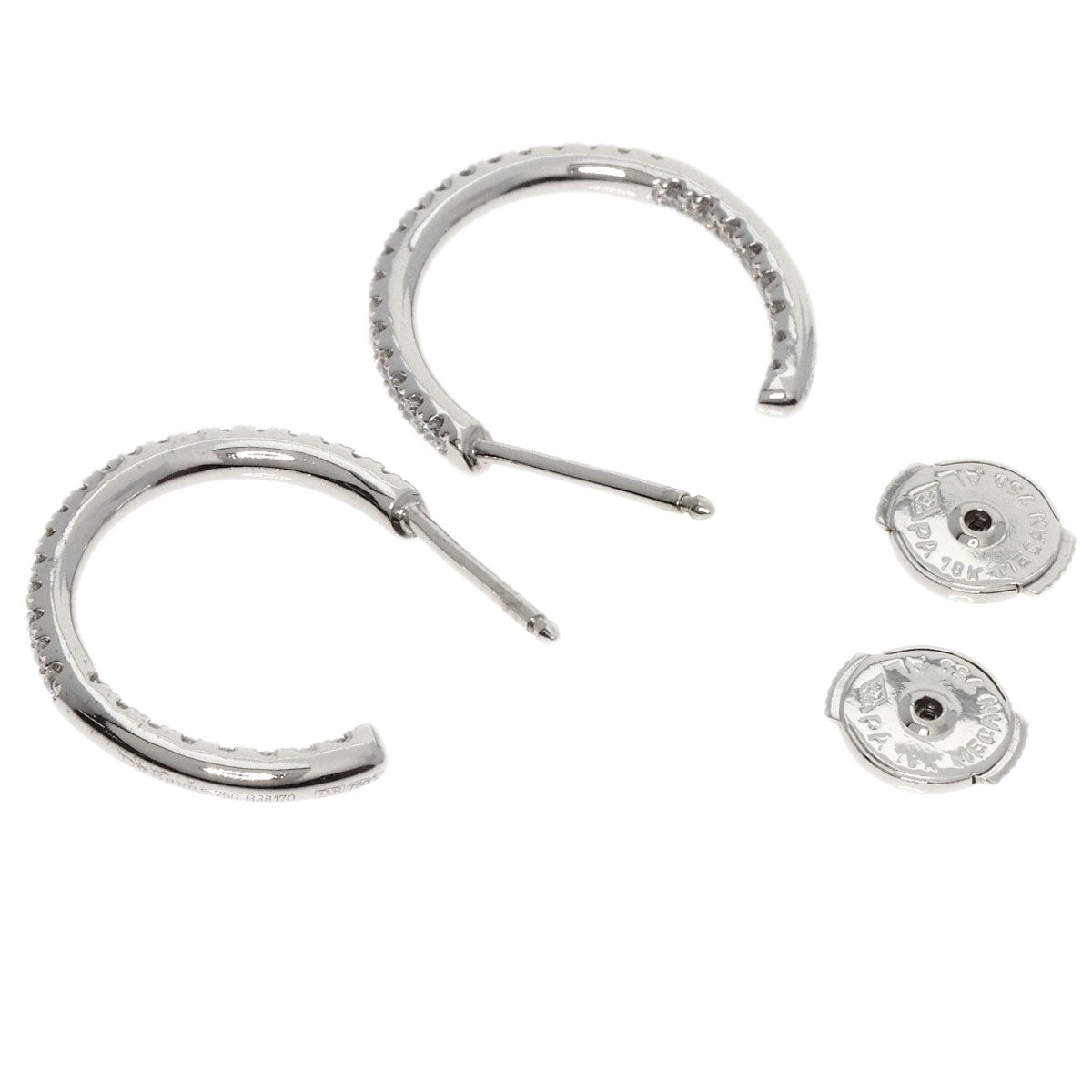 De Beers   earring Diamond hoop K18 White Gold Ladies