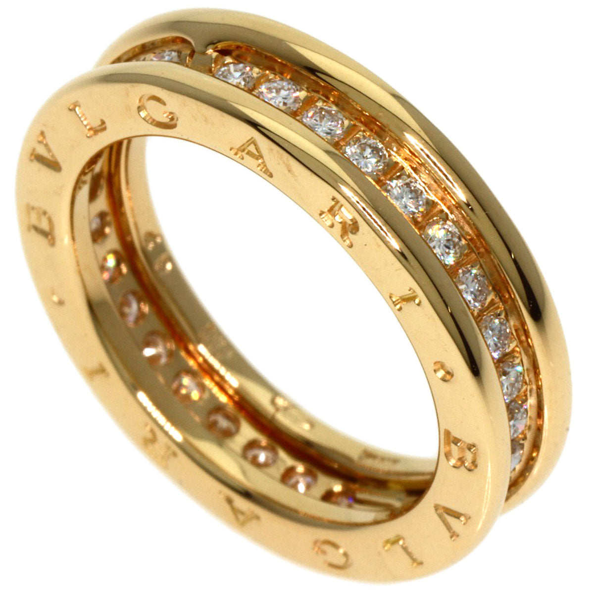 BVLGARI   Ring B.zero1 1 band Diamond #49 K18 Yellow Gold Ladies