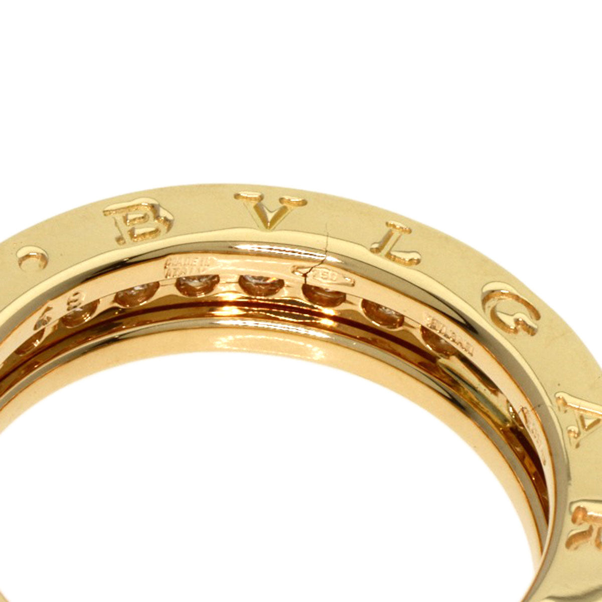 BVLGARI   Ring B.zero1 1 band Diamond #49 K18 Yellow Gold Ladies