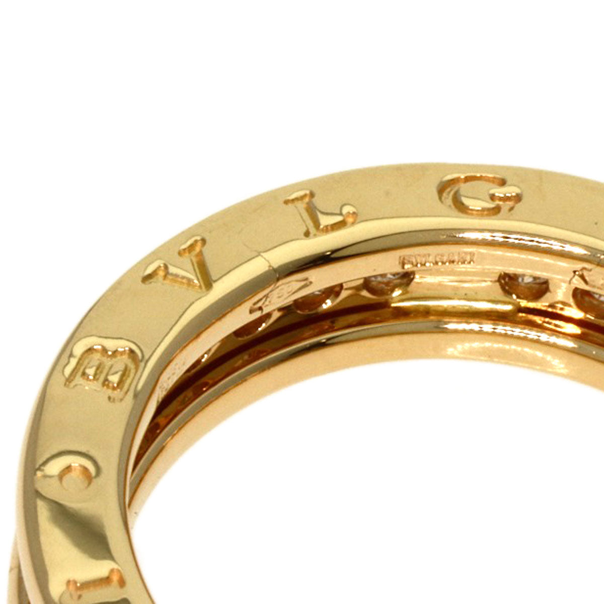 BVLGARI   Ring B.zero1 1 band Diamond #49 K18 Yellow Gold Ladies