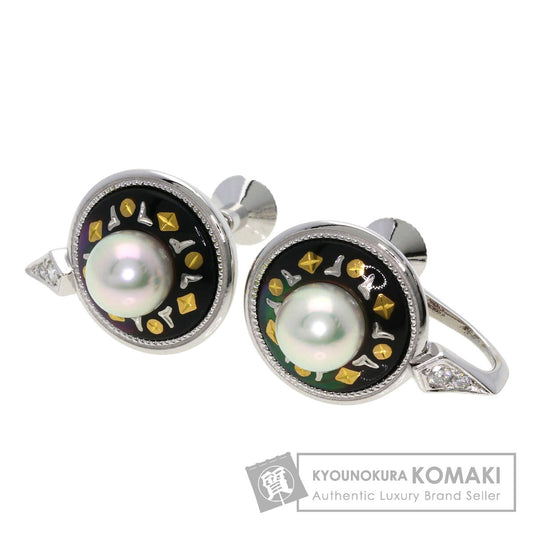 MIKIMOTO Pikuwe Akoya Pearl Earring K18 White Gold Ladies [Used]