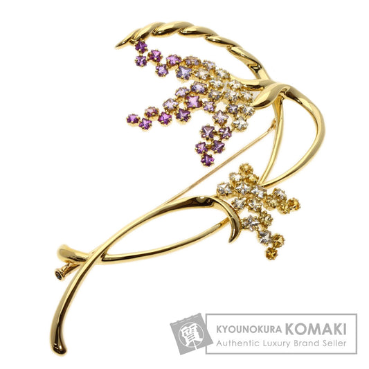 Jeunet   Brooch sapphire K18 Yellow Gold Ladies