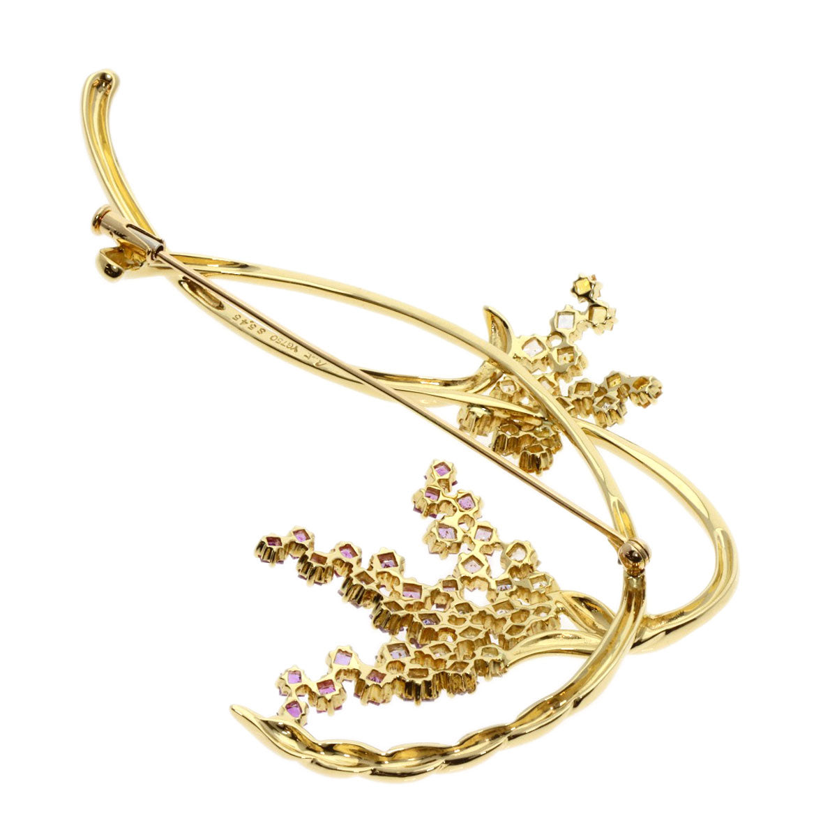 Jeunet   Brooch sapphire K18 Yellow Gold Ladies