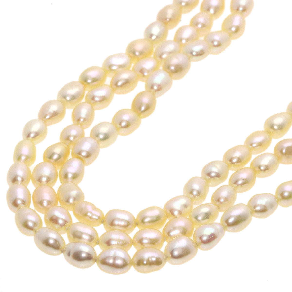 TASAKI Freshwater Pearl Pearl 3-strand Long Necklace K18 Yellow Gold Ladies [Used]