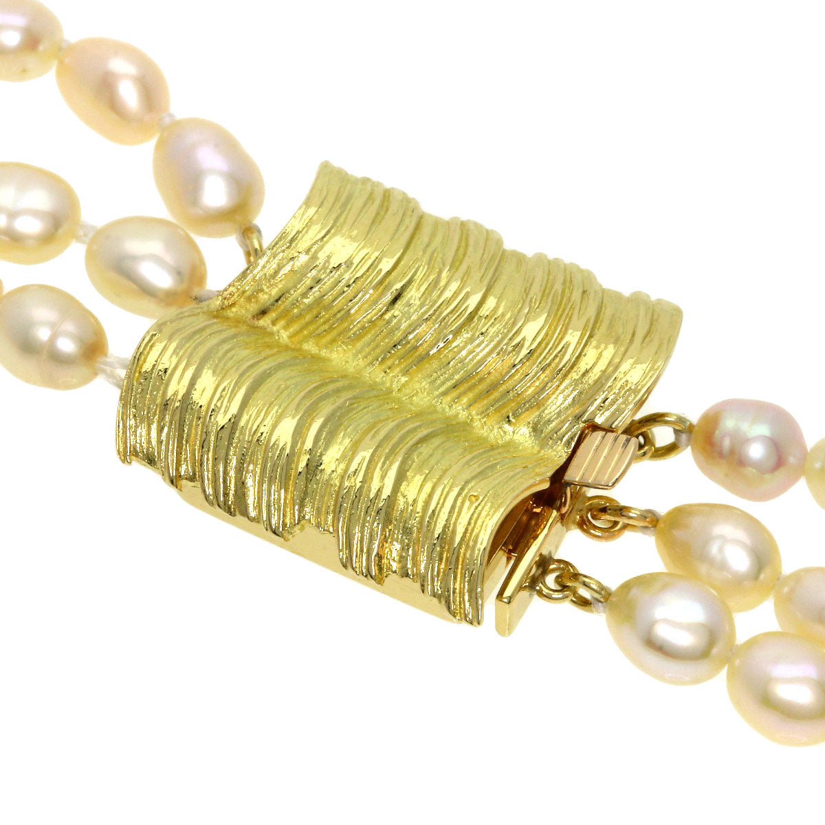 TASAKI Freshwater Pearl Pearl 3-strand Long Necklace K18 Yellow Gold Ladies [Used]