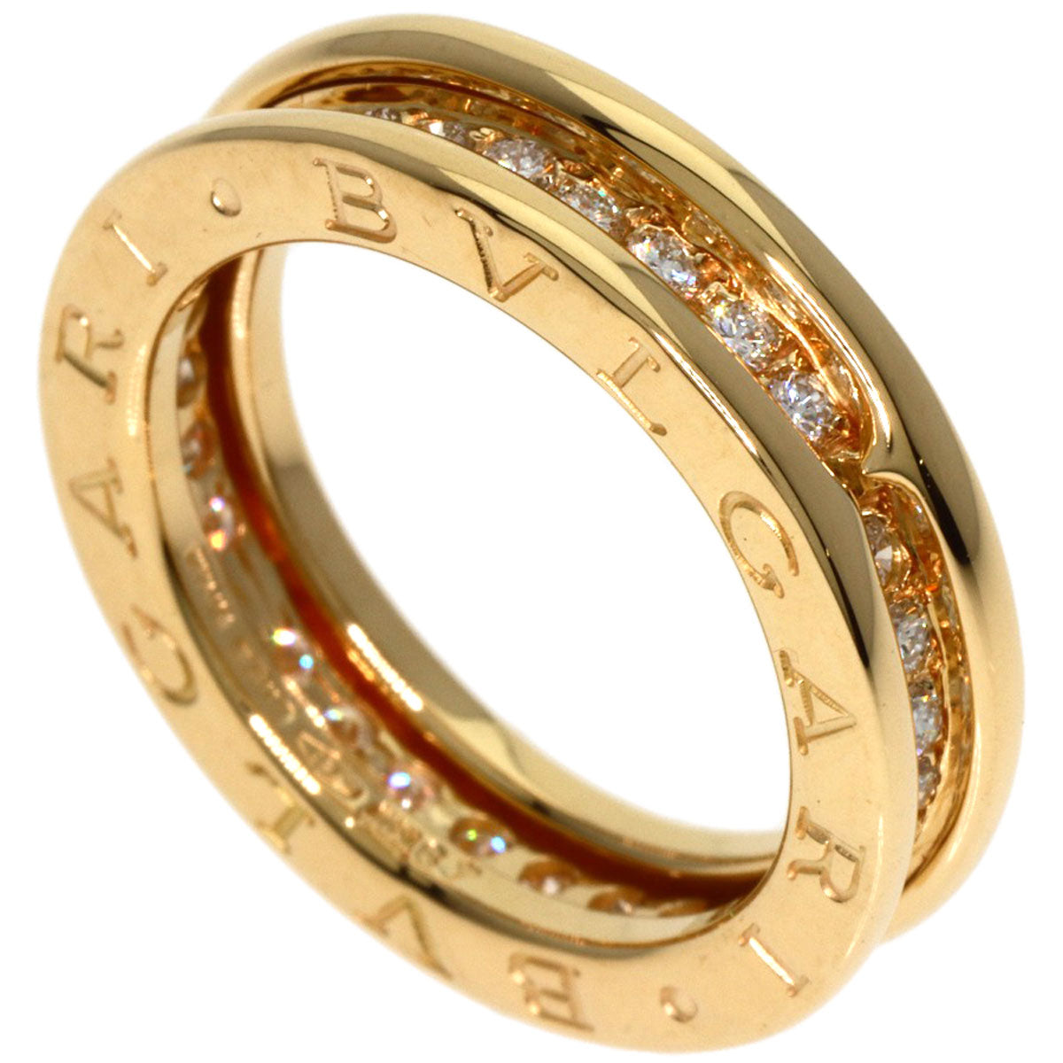 BVLGARI   Ring B.zero1 1 band Diamond #49 K18 Yellow Gold Ladies