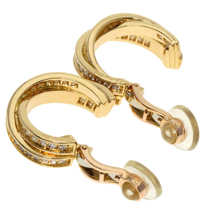 CARTIER   Earring Three Bangles Diamond Earring K18 Yellow Gold Ladies