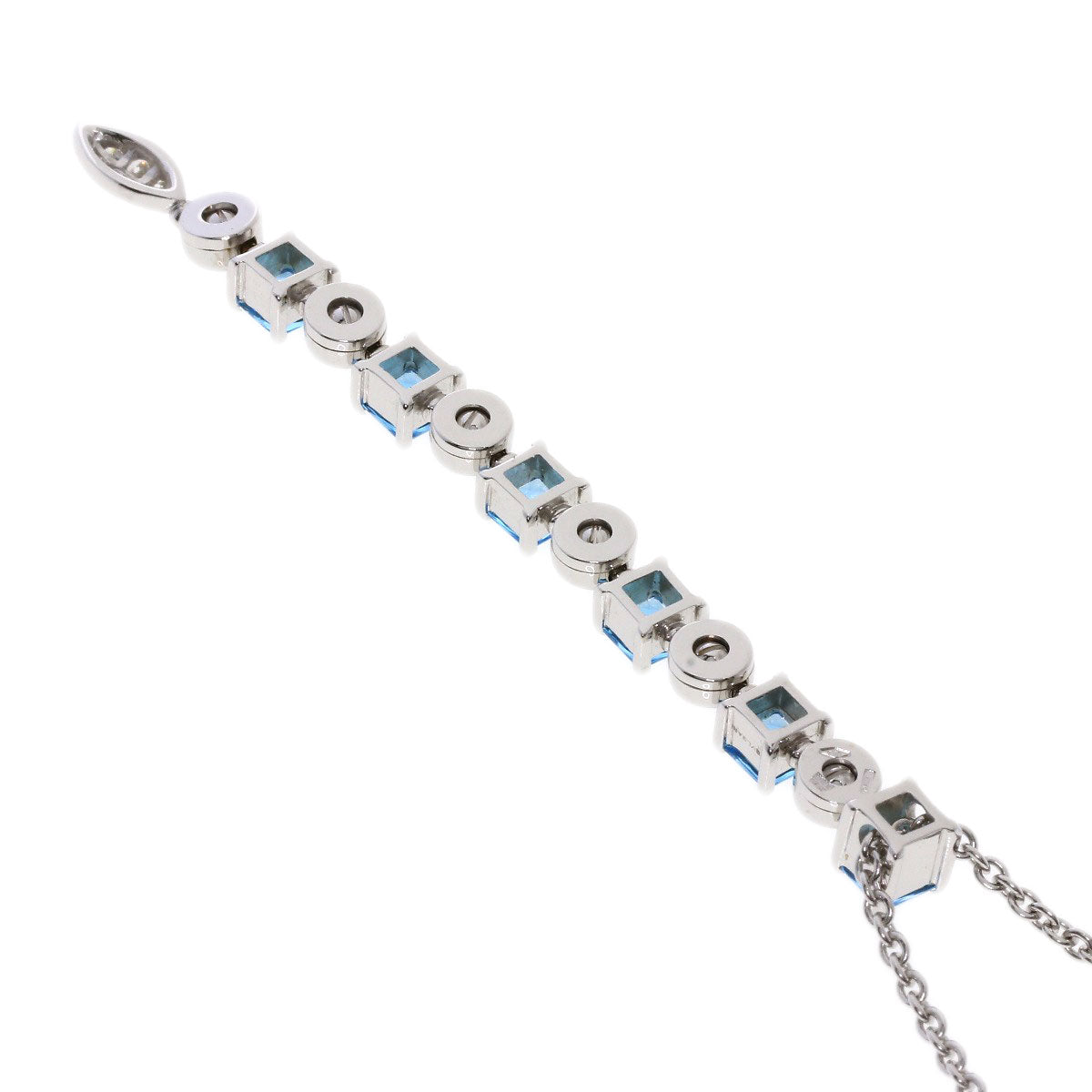 BVLGARI   Necklace Lucia Blue Topaz Diamond K18 White Gold Ladies