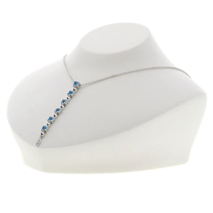 BVLGARI   Necklace Lucia Blue Topaz Diamond K18 White Gold Ladies