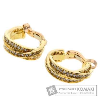 CARTIER Three Bangles Diamond Earring K18 Yellow Gold Ladies [Used]