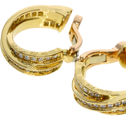 CARTIER Three Bangles Diamond Earring K18 Yellow Gold Ladies [Used]