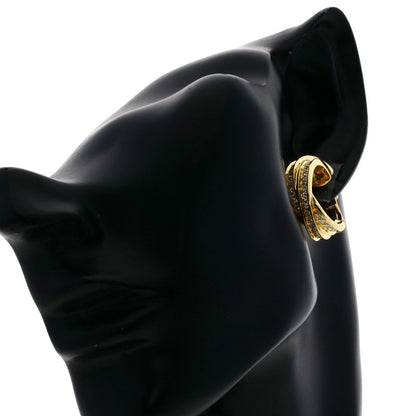 CARTIER Three Bangles Diamond Earring K18 Yellow Gold Ladies [Used]