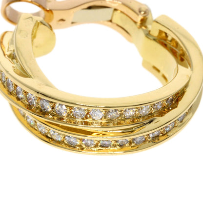 CARTIER Three Bangles Diamond Earring K18 Yellow Gold Ladies [Used]