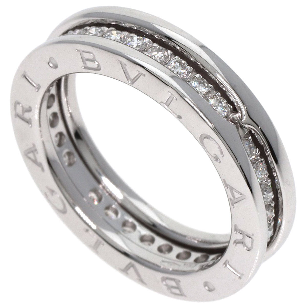 BVLGARI   Ring B.zero1 1 band Diamond #50 K18 White Gold Ladies