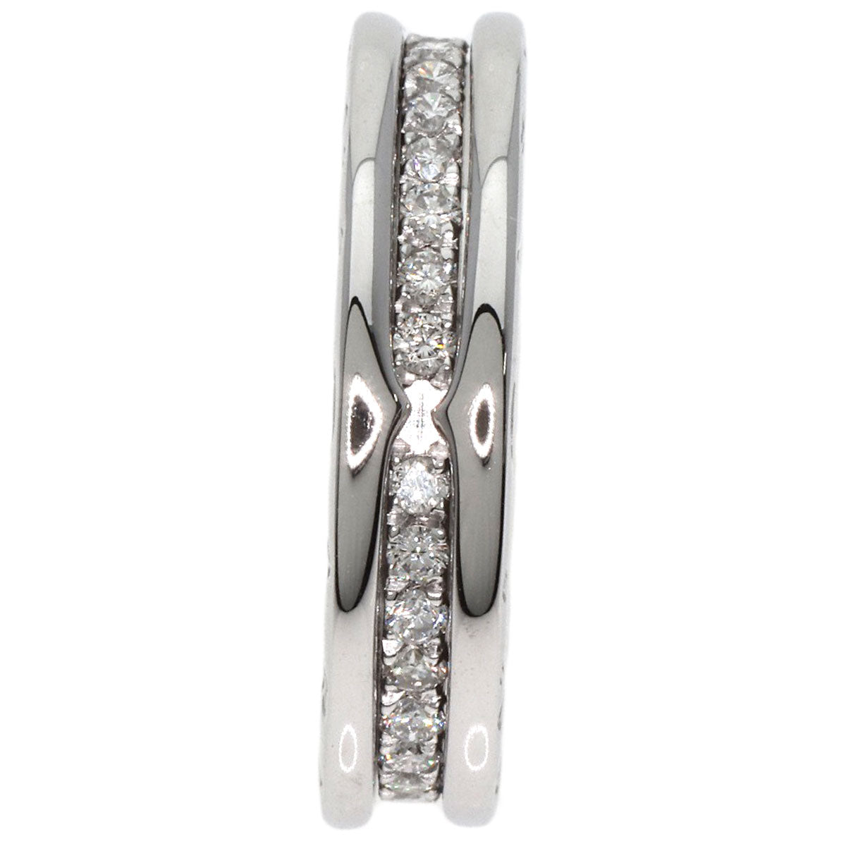 BVLGARI   Ring B.zero1 1 band Diamond #50 K18 White Gold Ladies