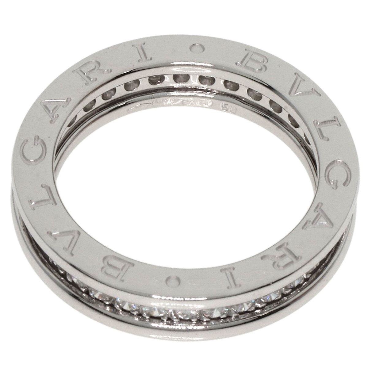 BVLGARI   Ring B.zero1 1 band Diamond #50 K18 White Gold Ladies