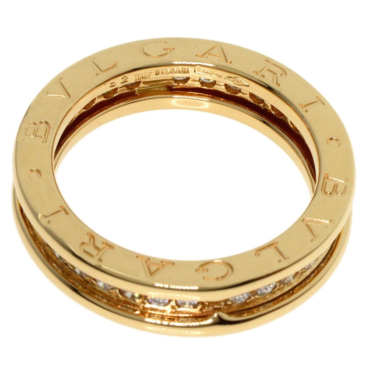 BVLGARI   Ring B.zero1 1 band Diamond #52 K18 Yellow Gold Ladies