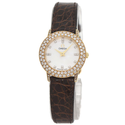 OMEGA De Ville Watches 5951055 K18 Yellow Gold/Leather Ladies