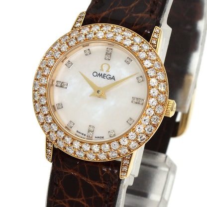 OMEGA De Ville Watches 5951055 K18 Yellow Gold/Leather Ladies