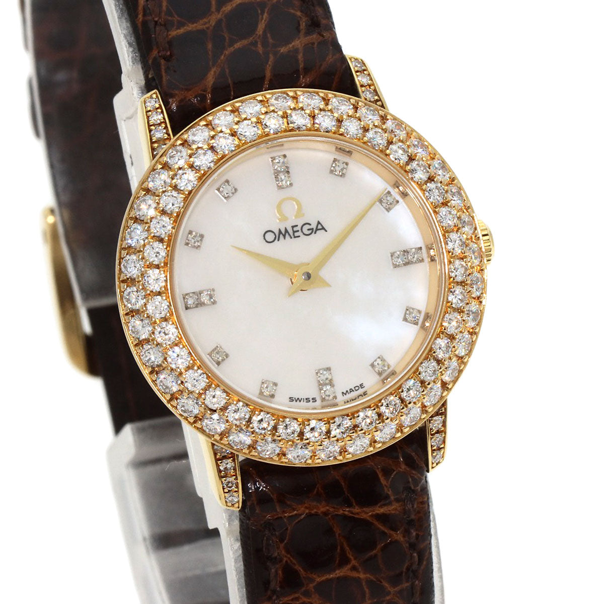 OMEGA De Ville Watches 5951055 K18 Yellow Gold/Leather Ladies