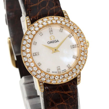OMEGA De Ville Watches 5951055 K18 Yellow Gold/Leather Ladies