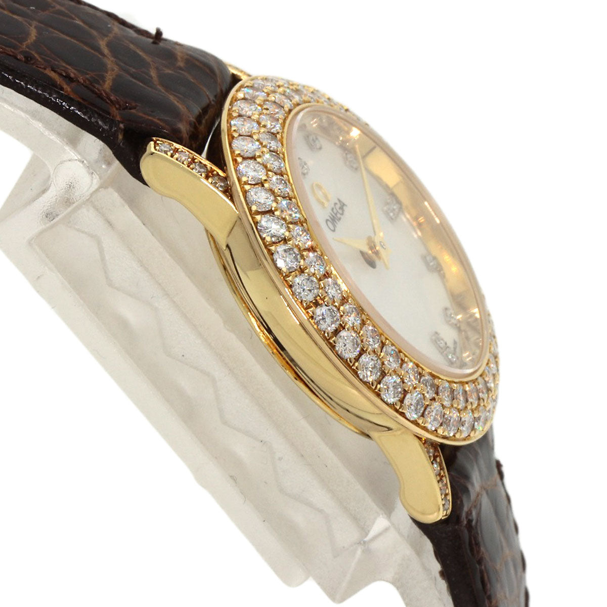 OMEGA De Ville Watches 5951055 K18 Yellow Gold/Leather Ladies