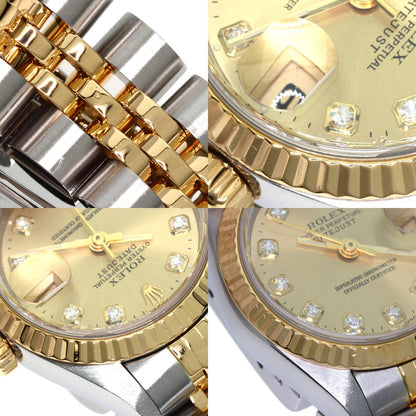 ROLEX DATEJUST 10P Diamond Watches 69173G Stainless Steel/SSxK18YG Ladies
