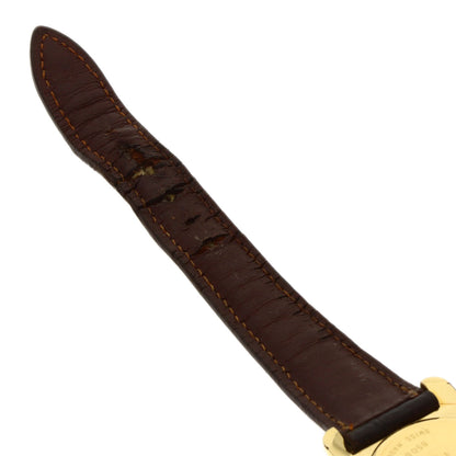 FENDI Round face Watches 850G Gold Plated/Leather mens