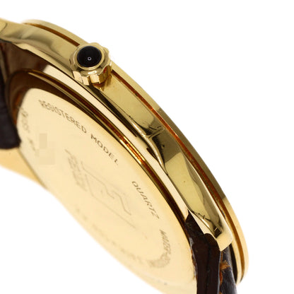 FENDI Round face Watches 850G Gold Plated/Leather mens