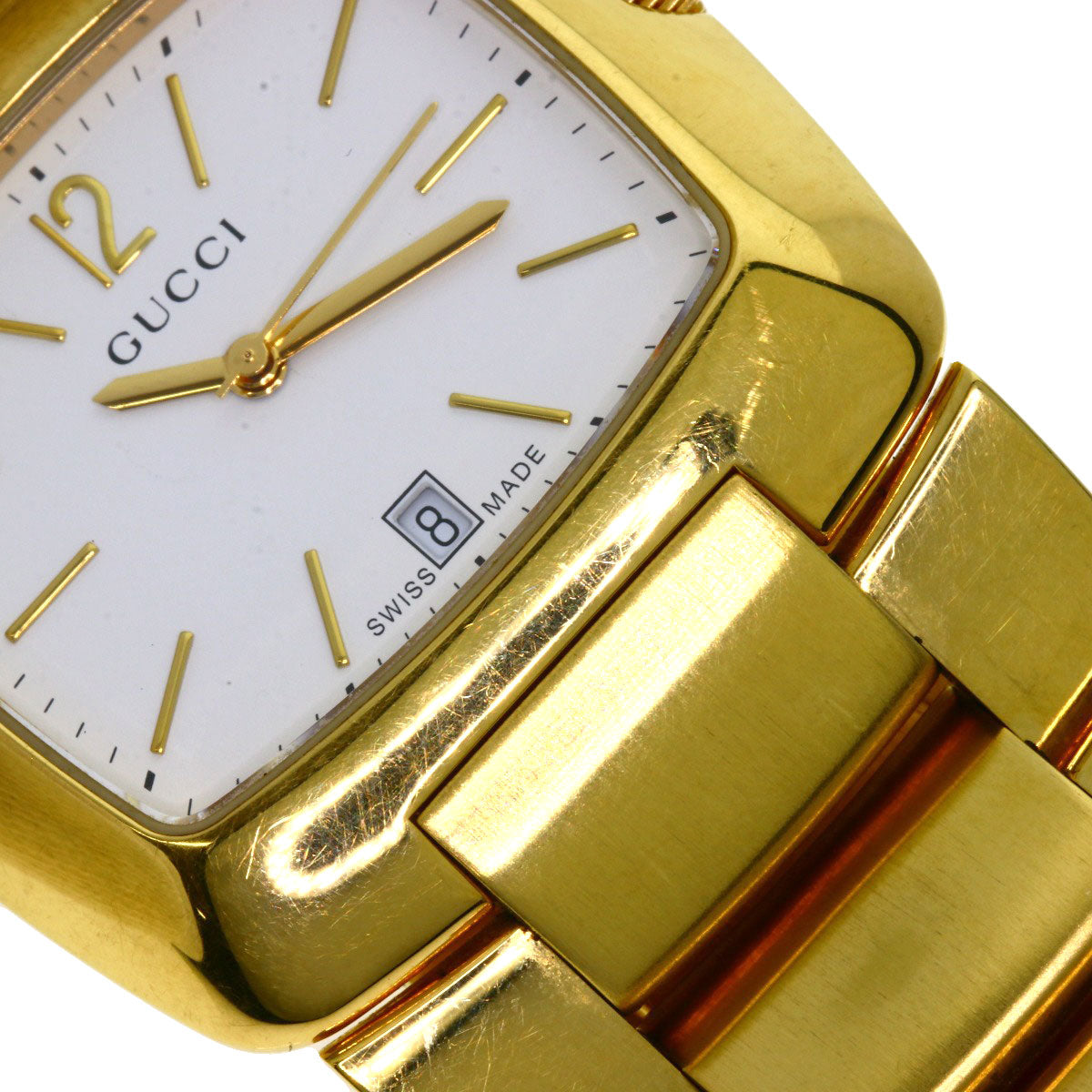 GUCCI Square face Watches 8500M Gold Plated/Gold Plated mens