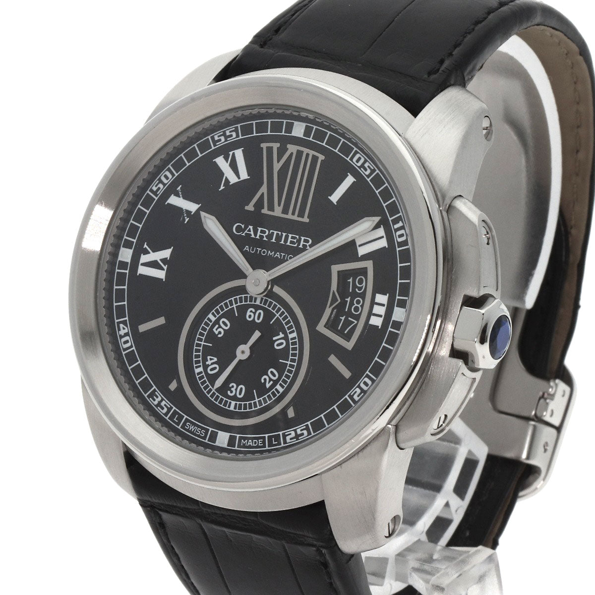 CARTIER Calibur de Cartier Watches W7100014 Stainless Steel/Leather mens