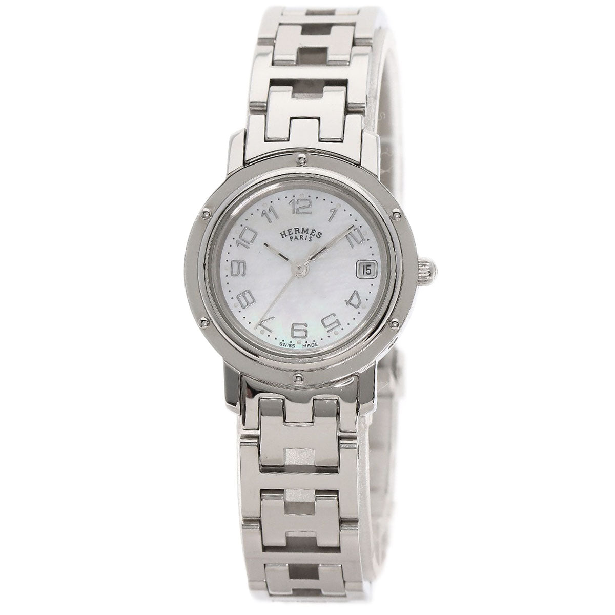 HERMES Clipper Nacre Watches CL4.210 Stainless Steel/Stainless Steel Ladies