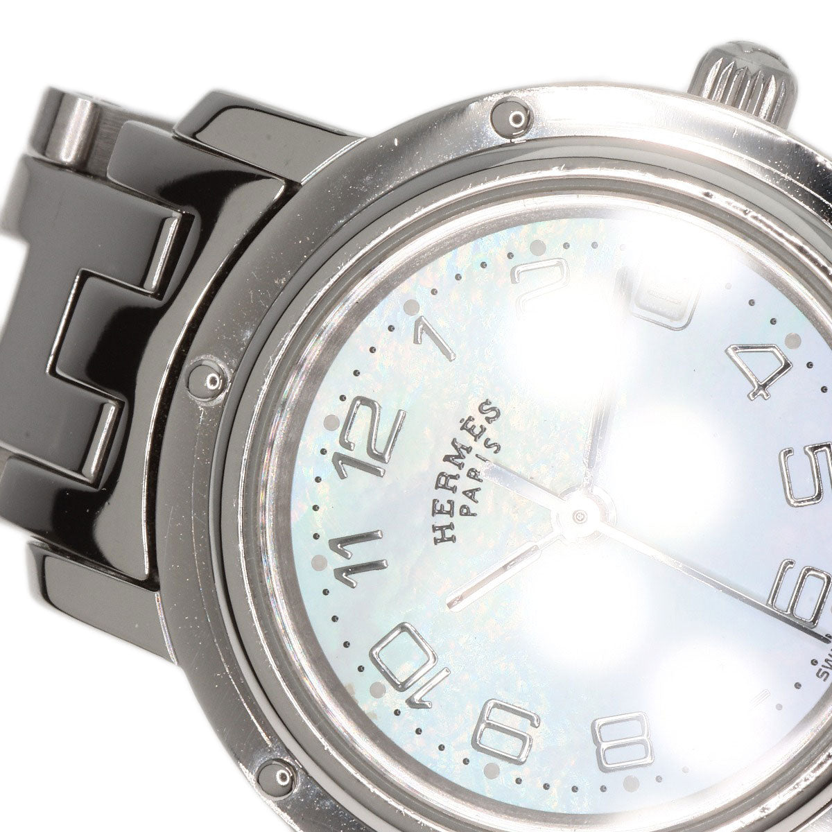 HERMES Clipper Nacre Watches CL4.210 Stainless Steel/Stainless Steel Ladies