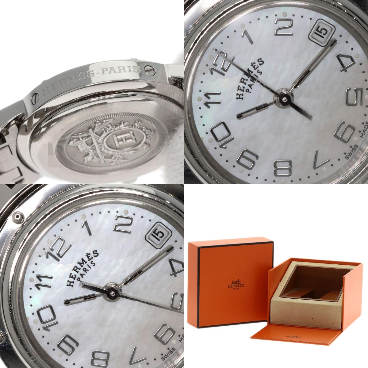 HERMES Clipper Nacre Watches CL4.210 Stainless Steel/Stainless Steel Ladies