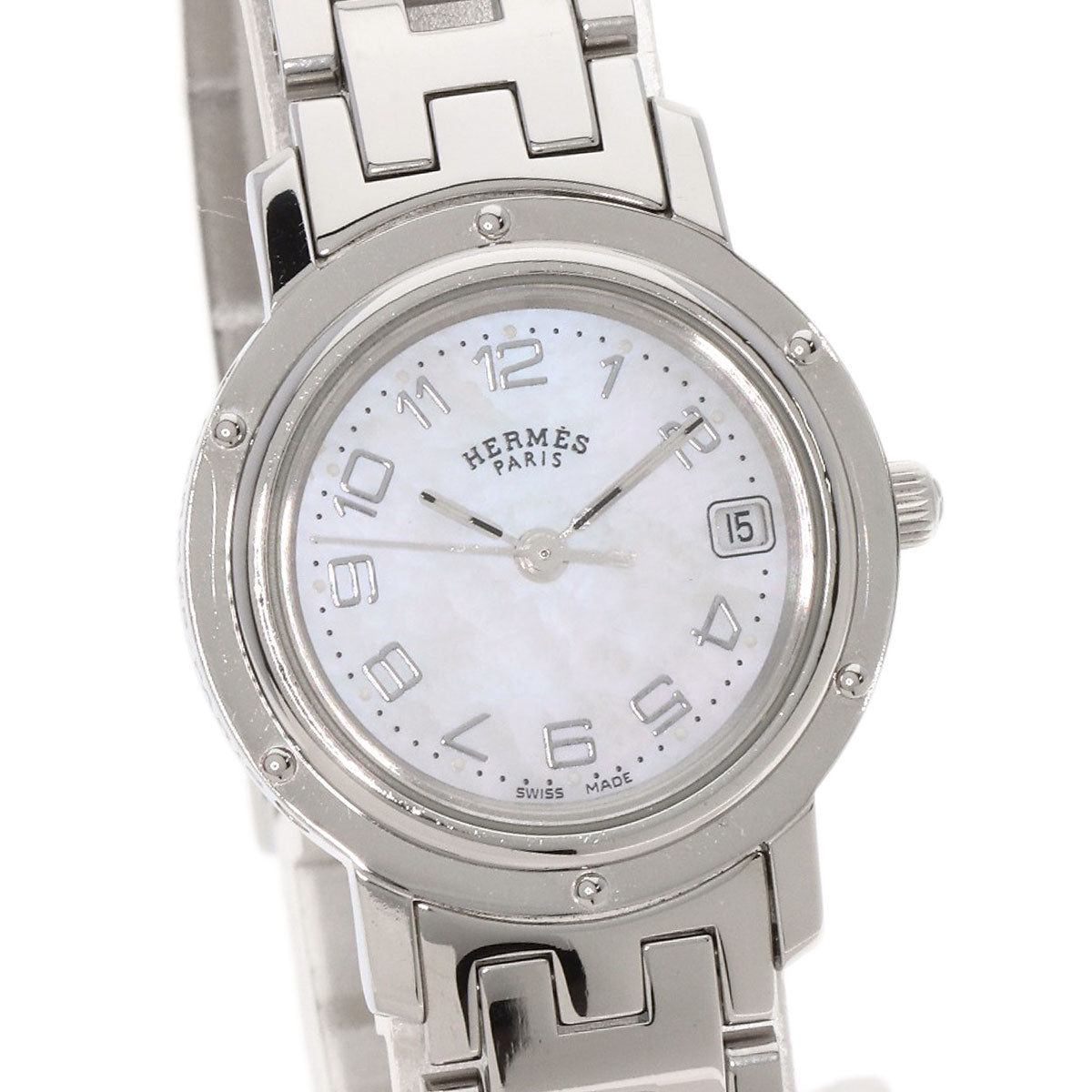 HERMES Clipper Nacre Watches CL4.210 Stainless Steel/Stainless Steel Ladies