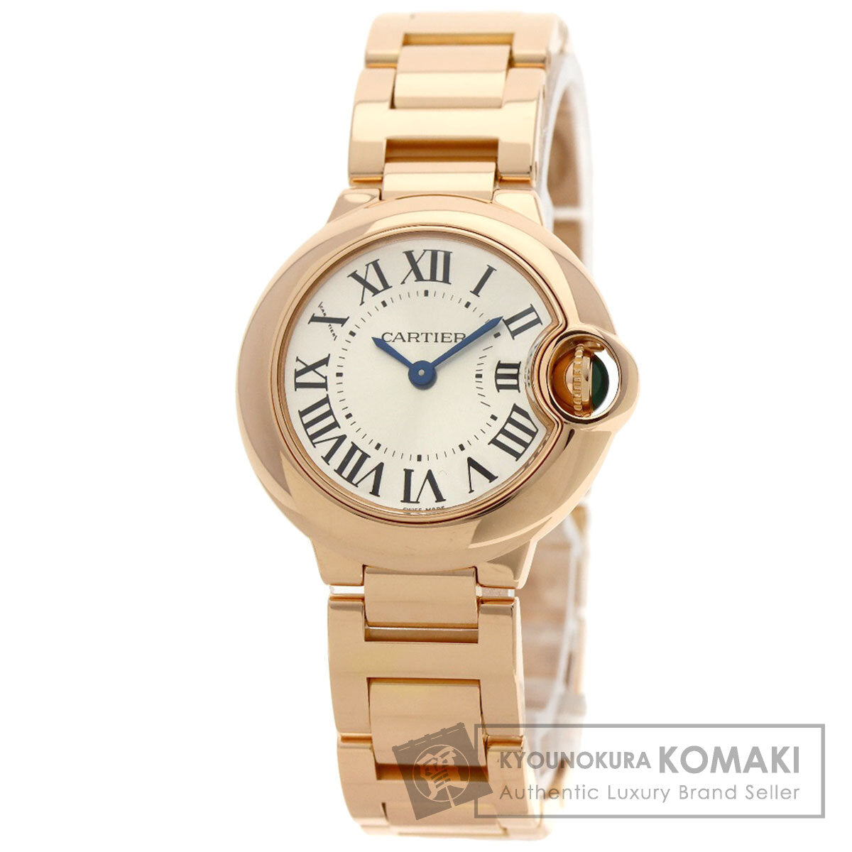 CARTIER Baron Blue 1.1" Watches W69002Z2 K18 Pink Gold/18K Pink Gold Ladies