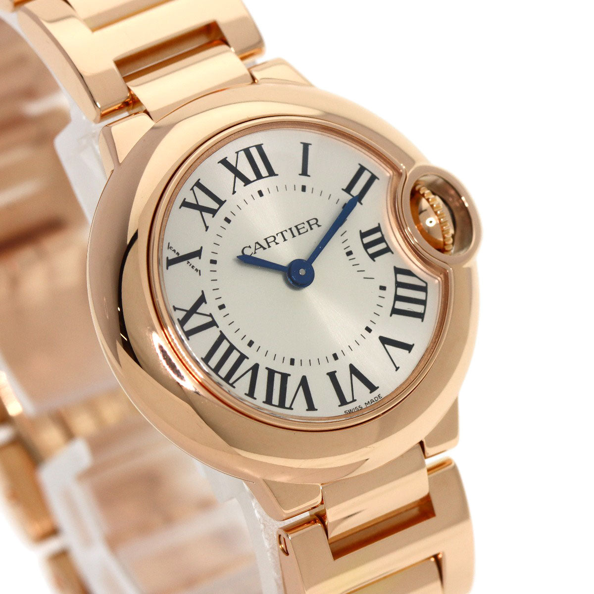 CARTIER Baron Blue 1.1" Watches W69002Z2 K18 Pink Gold/18K Pink Gold Ladies
