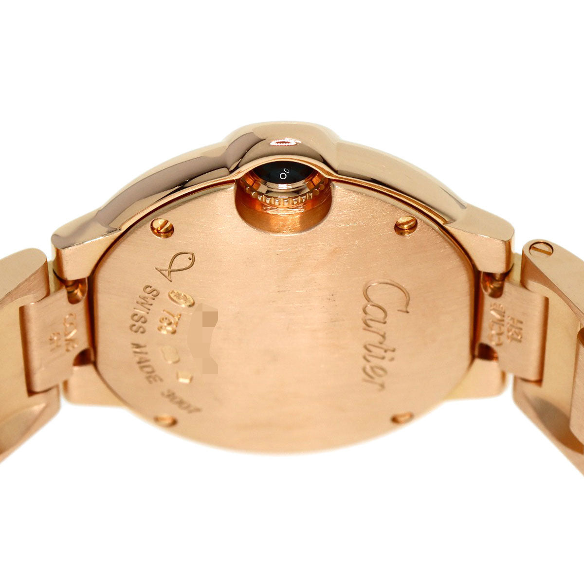 CARTIER Baron Blue 1.1" Watches W69002Z2 K18 Pink Gold/18K Pink Gold Ladies