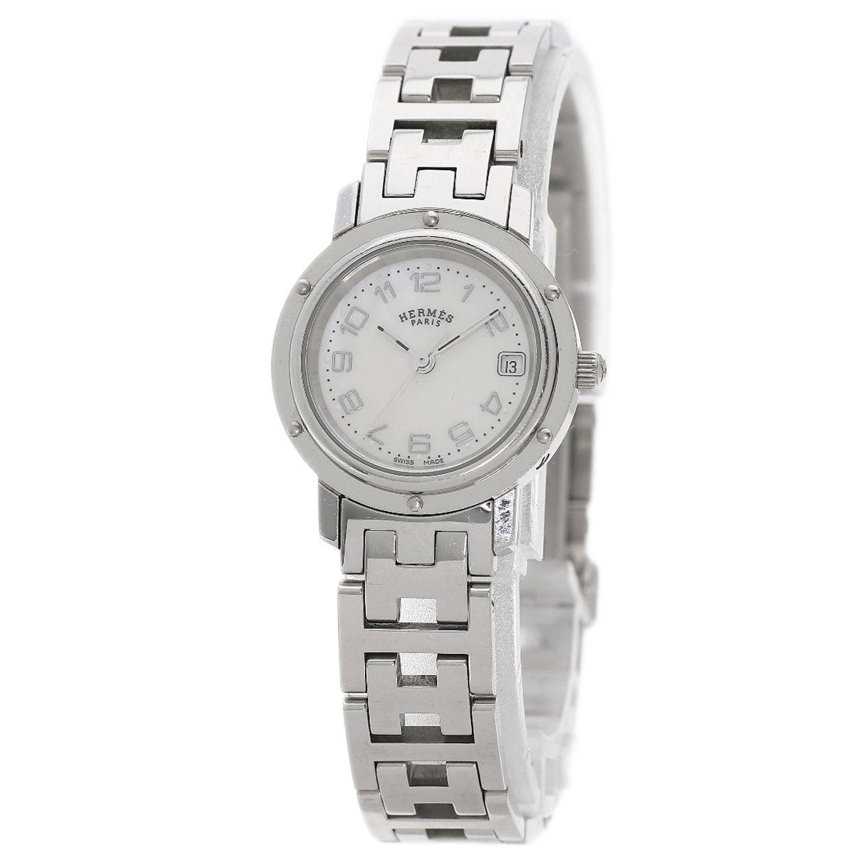 HERMES Clipper Nacre Watches CL4.210 Stainless Steel/Stainless Steel Ladies