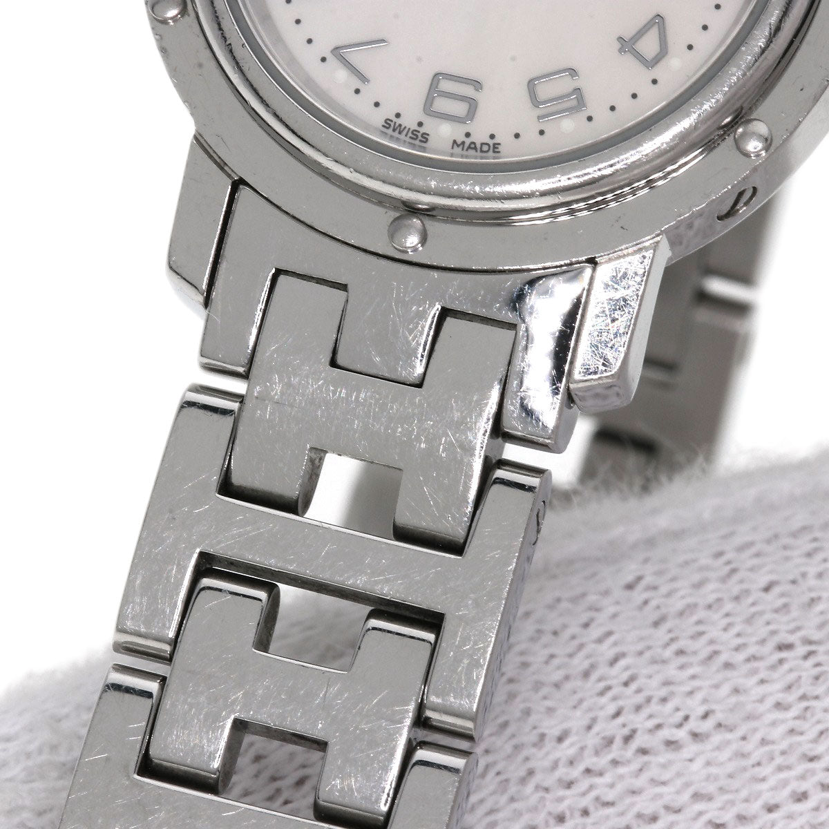 HERMES Clipper Nacre Watches CL4.210 Stainless Steel/Stainless Steel Ladies