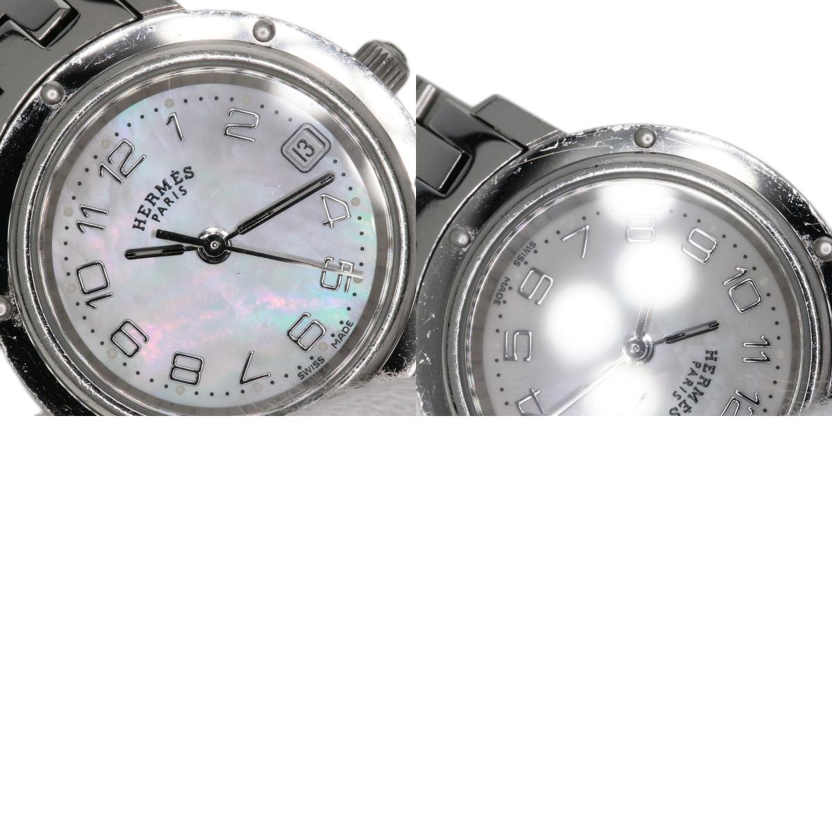 HERMES Clipper Nacre Watches CL4.210 Stainless Steel/Stainless Steel Ladies